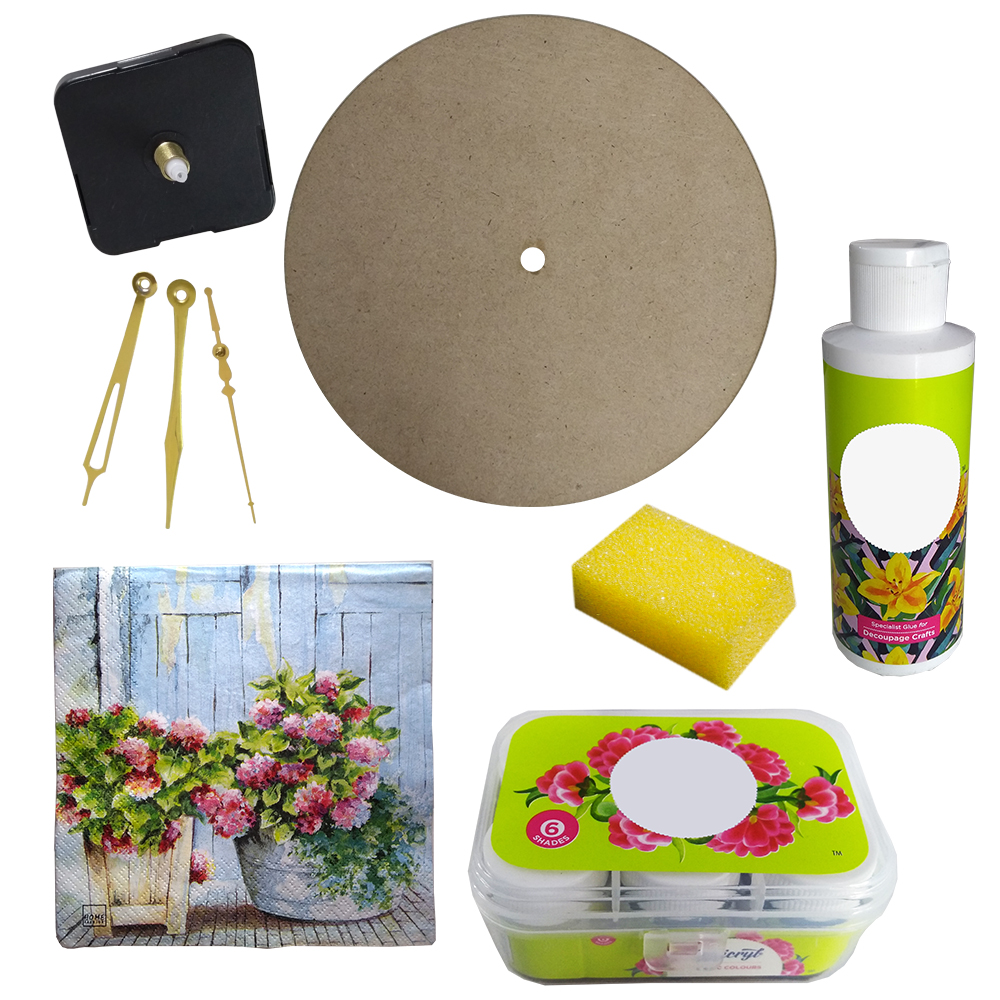Penkraft | Decoupage Painting on Wall Clock DIY Kit | Order Now