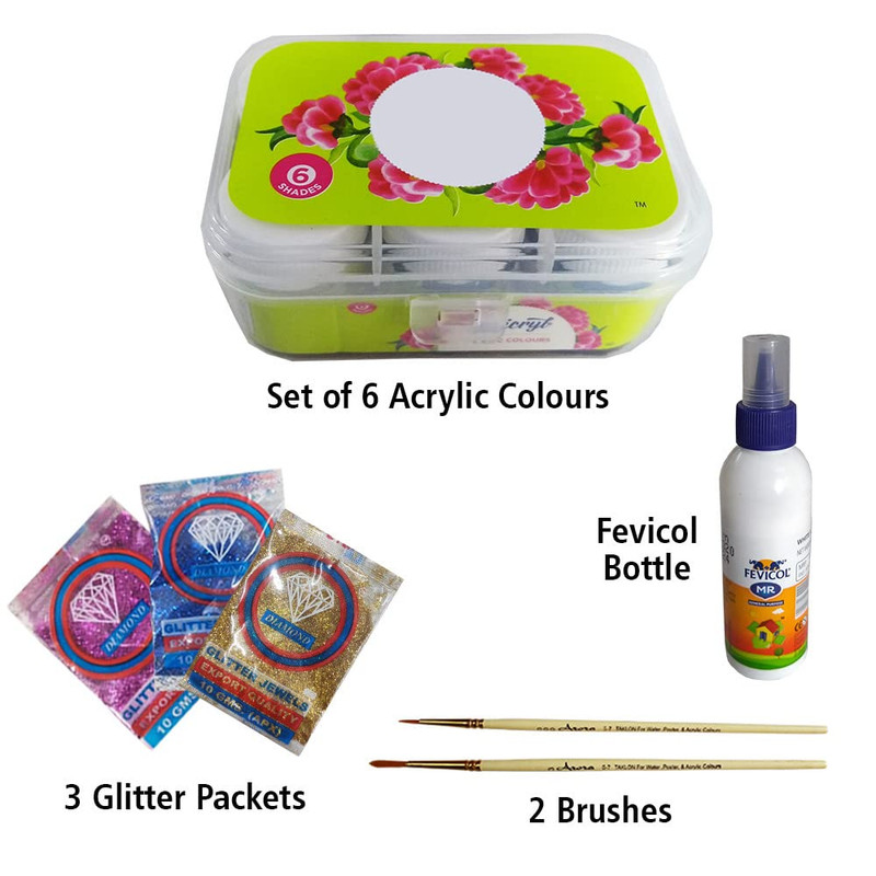 Penkraft Rangoli MDF Diya Base DIY kit with Free Video Tutorial