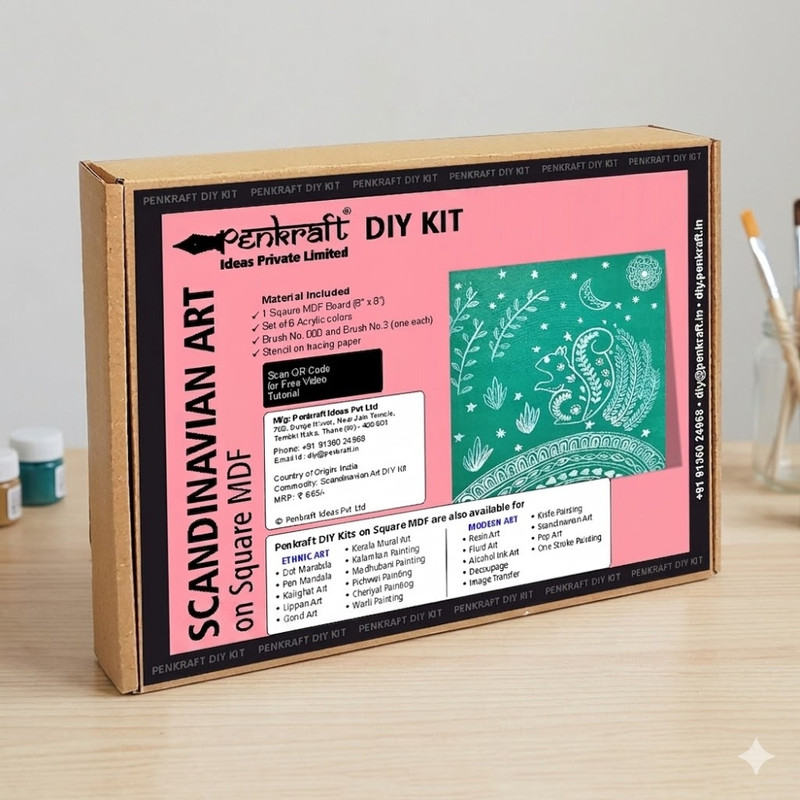 Scandinavian Art on MDF Square Board DIY Kit 