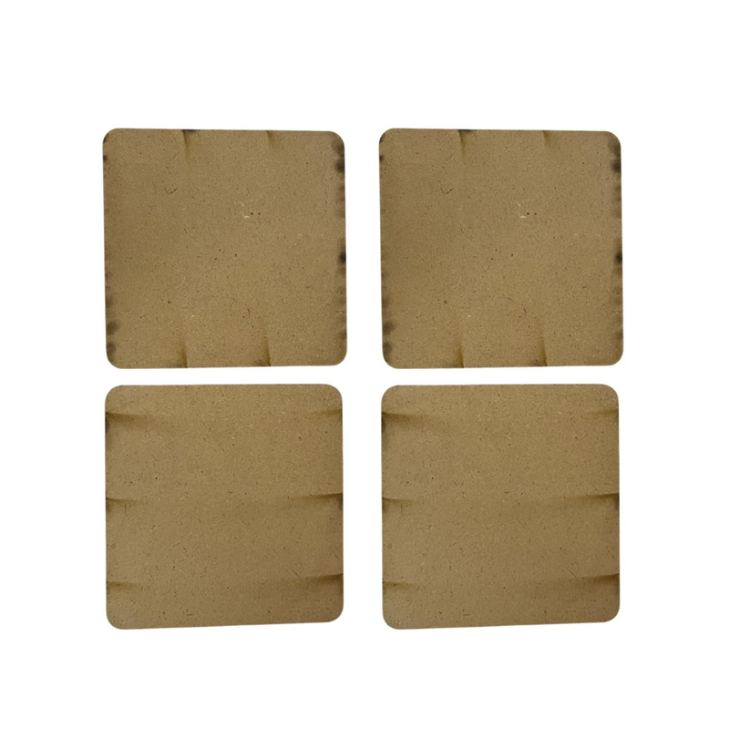 MDF Square Tea Coasters With Stand 4 Coasters And 1 Stand