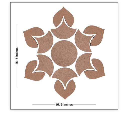 Penkraft Rangoli MDF Diya Base DIY kit with Free Video Tutorial