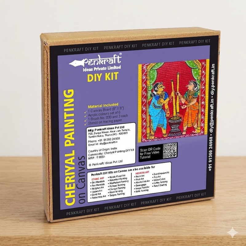 Cheriyal Painting on Canvas DIY Kit 