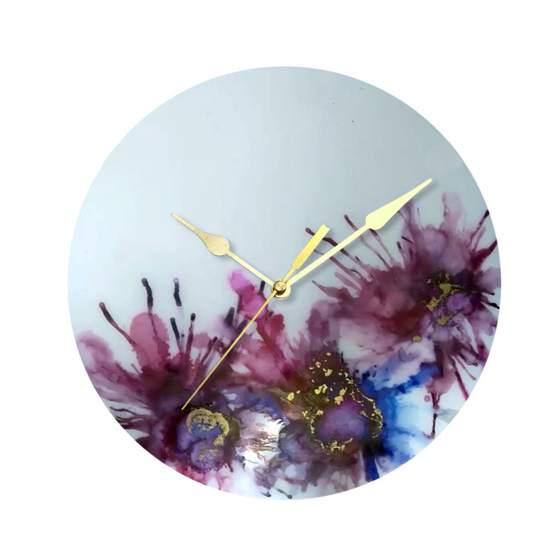 Alcohol Ink art on Acrylic Clock DIY Kit