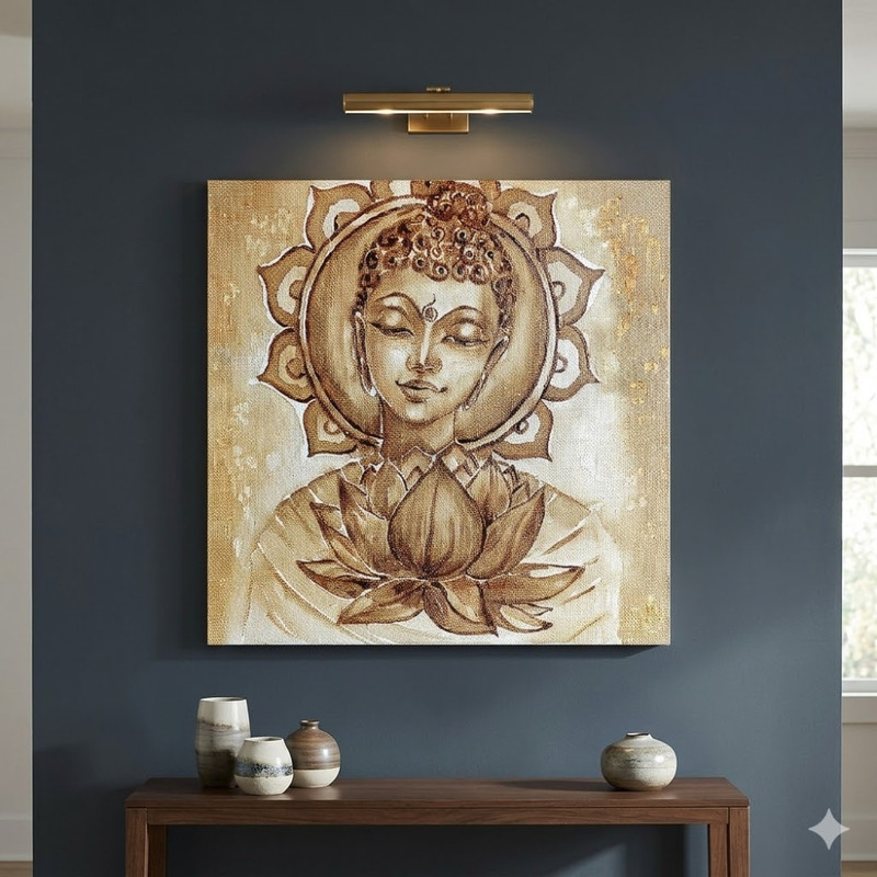 Coffee Painting on Canvas Buddha DIY Kit 