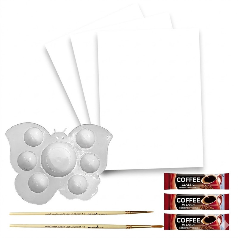 Coffee Painting on Canvas Buddha DIY Kit 