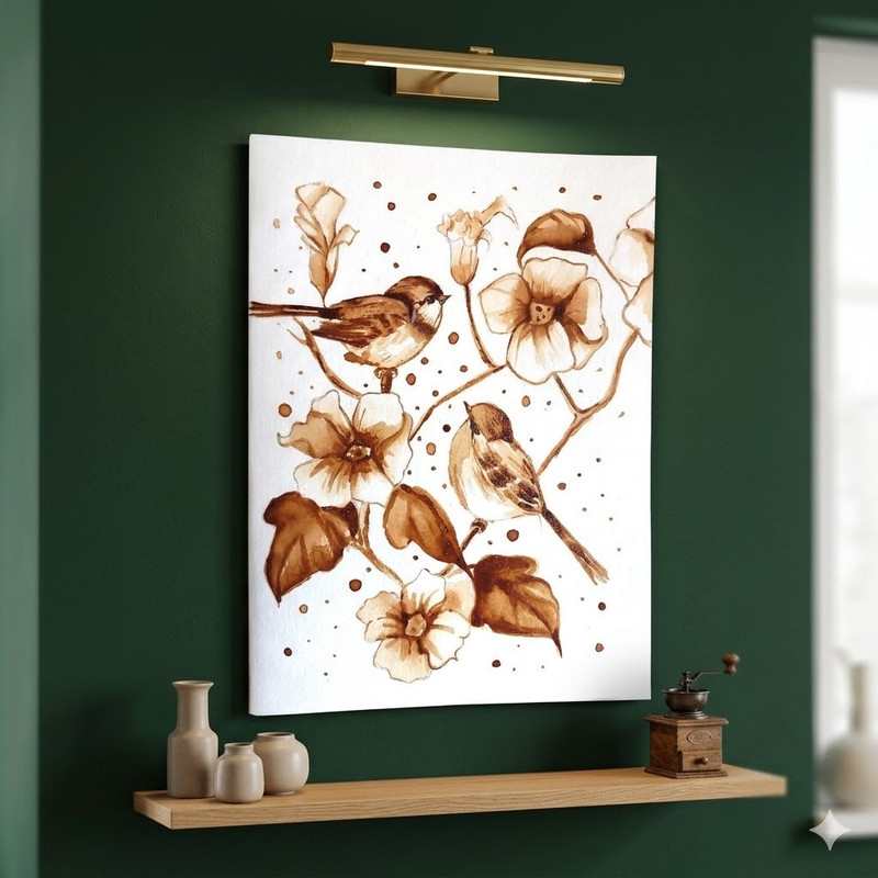 Coffee Painting on Greeting Card DIY Kit 