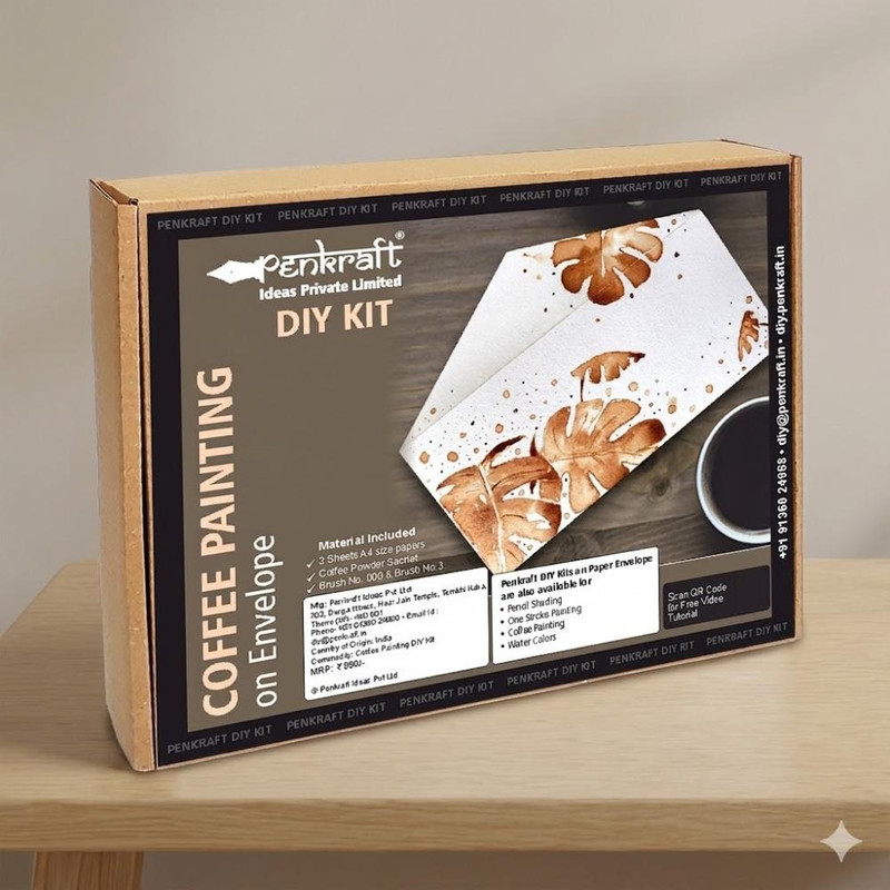 Coffee Painting on Envelope DIY Kit 