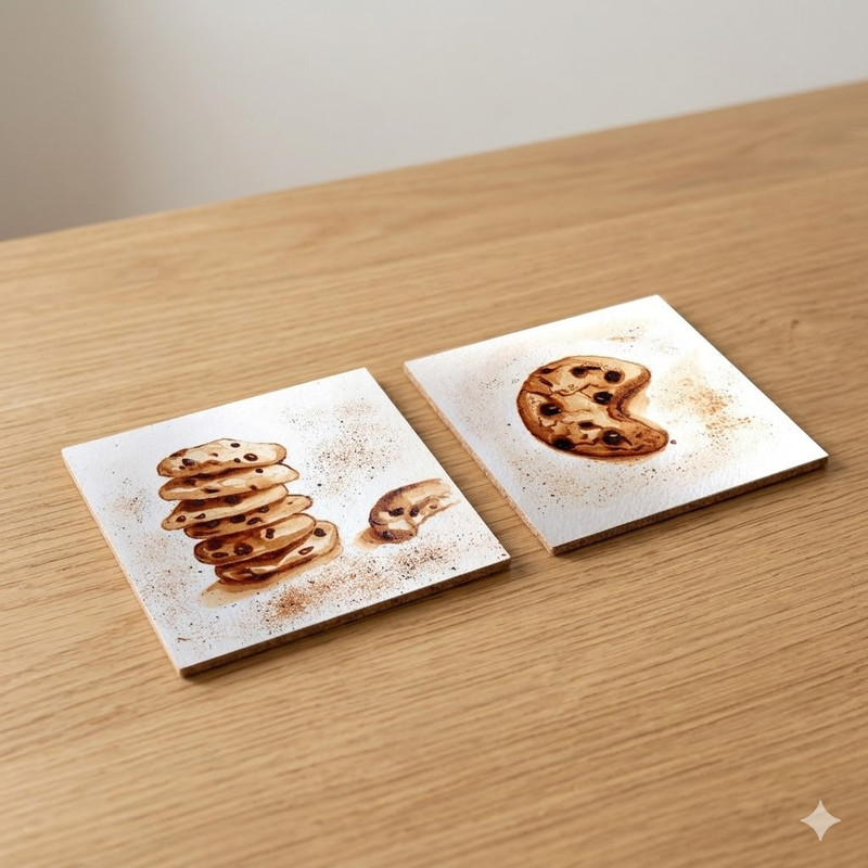 Coffee Painting on Square Coasters DIY Kit 