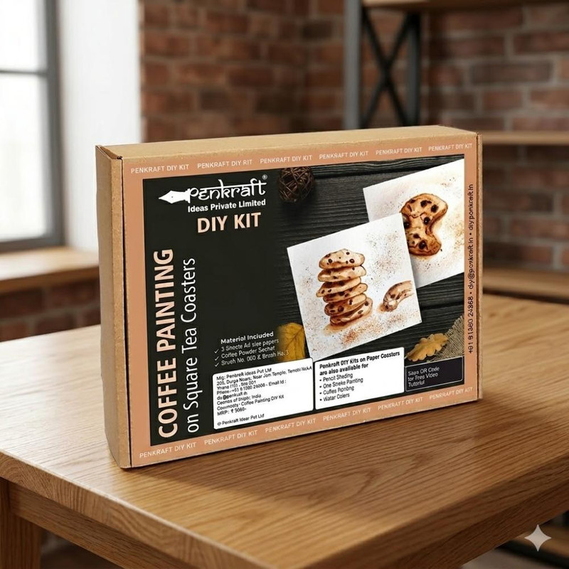 Coffee Painting on Square Coasters DIY Kit 