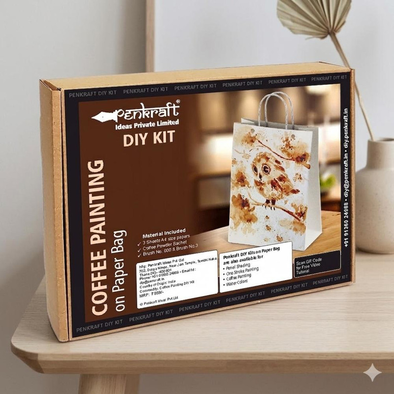 Coffee Painting on Paper Bag DIY Kit 