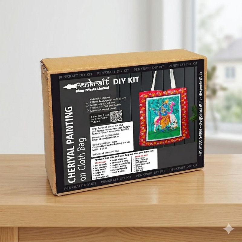 Cheriyal Painting on Cloth Bag DIY Kit 