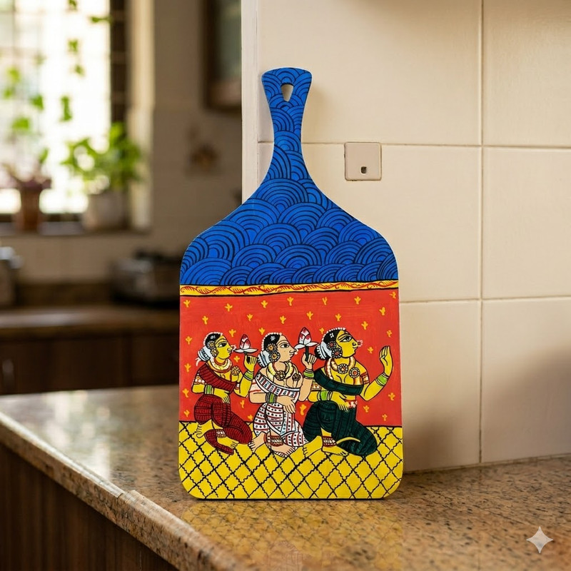 Cheriyal Painting on Chopping Board DIY Kit 