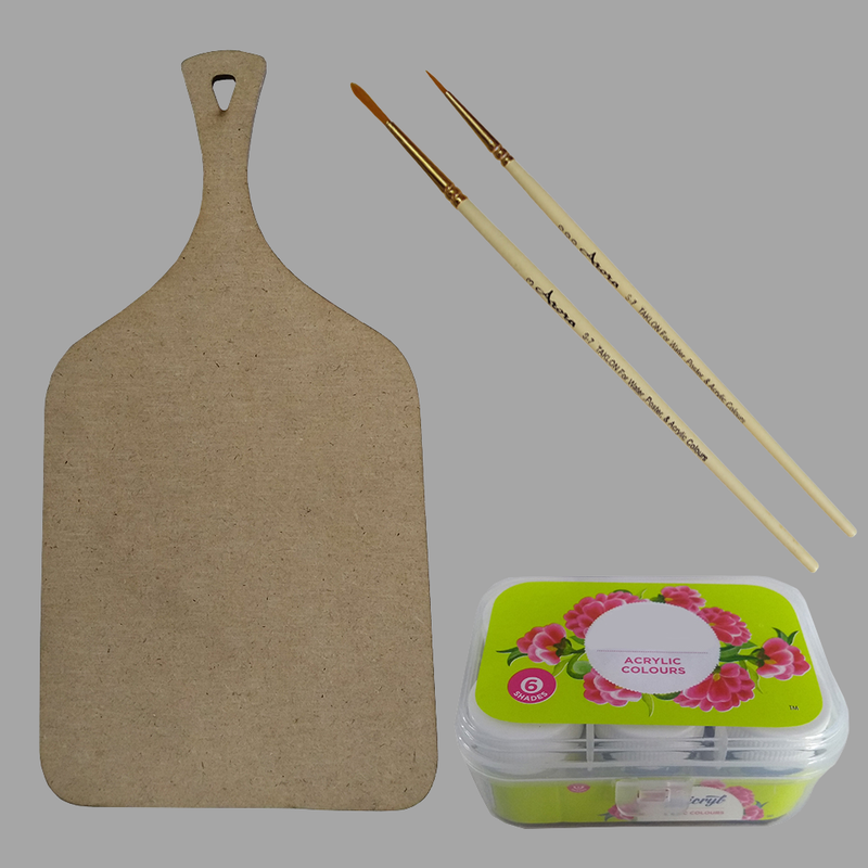 Cheriyal Painting on Chopping Board DIY Kit 