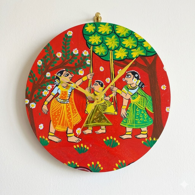 Cheriyal Painting on Round Clock DIY Kit 