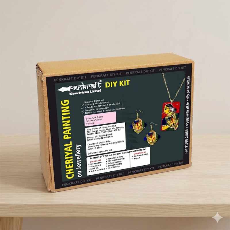 Cheriyal Painting on MDF Jewellery DIY Kit 