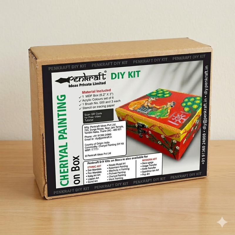 Cheriyal Painting on MDF Box DIY Kit 