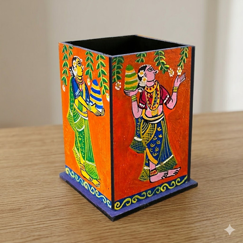Cheriyal Painting on Pen Stand DIY Kit 