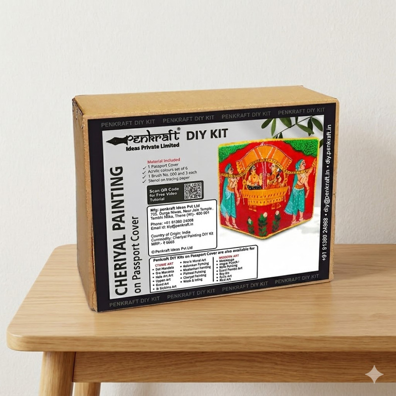 Cheriyal Painting on Passport Cover DIY Kit 