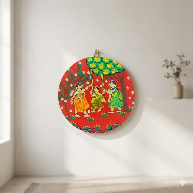 Cheriyal Painting on Round MDF DIY Kit 