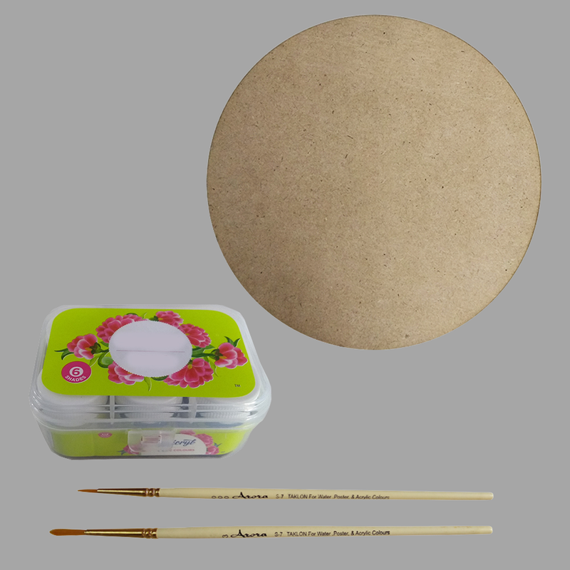 Cheriyal Painting on Round MDF DIY Kit 