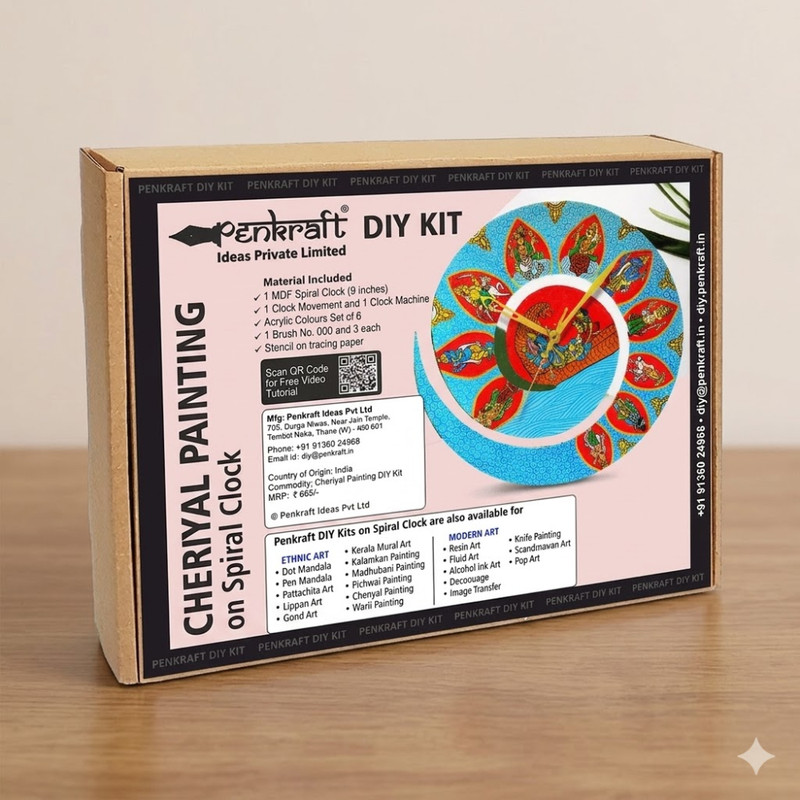 Cheriyal Painting on Spiral Clock DIY Kit 