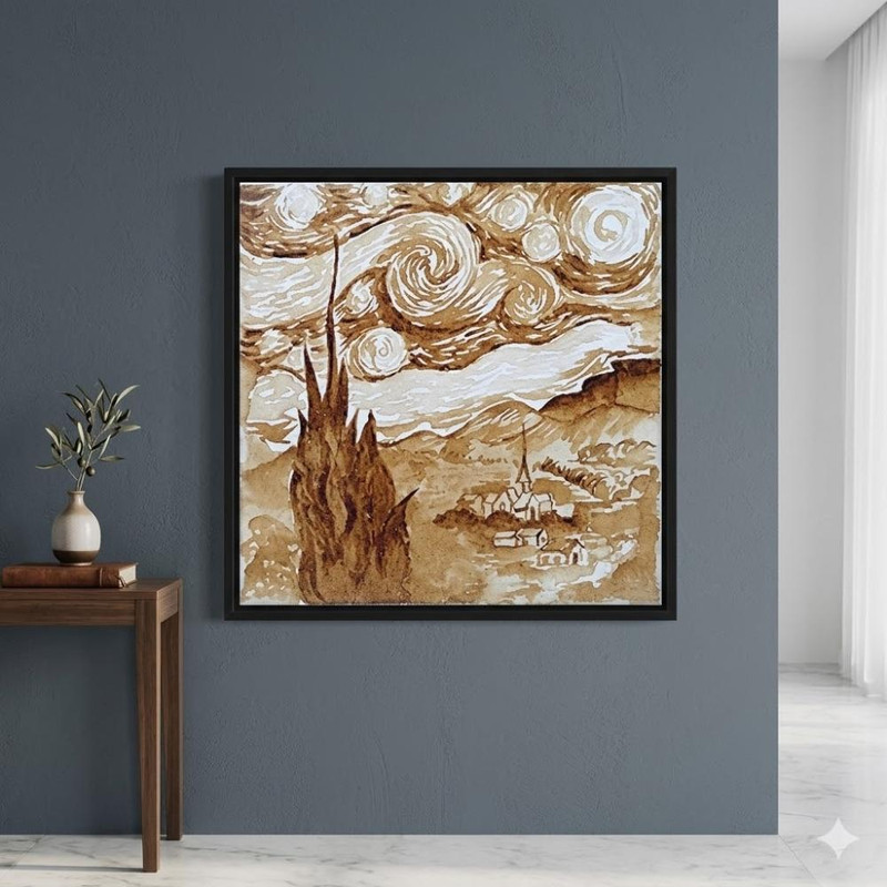 Coffee Painting on Canvas DIY Kit 