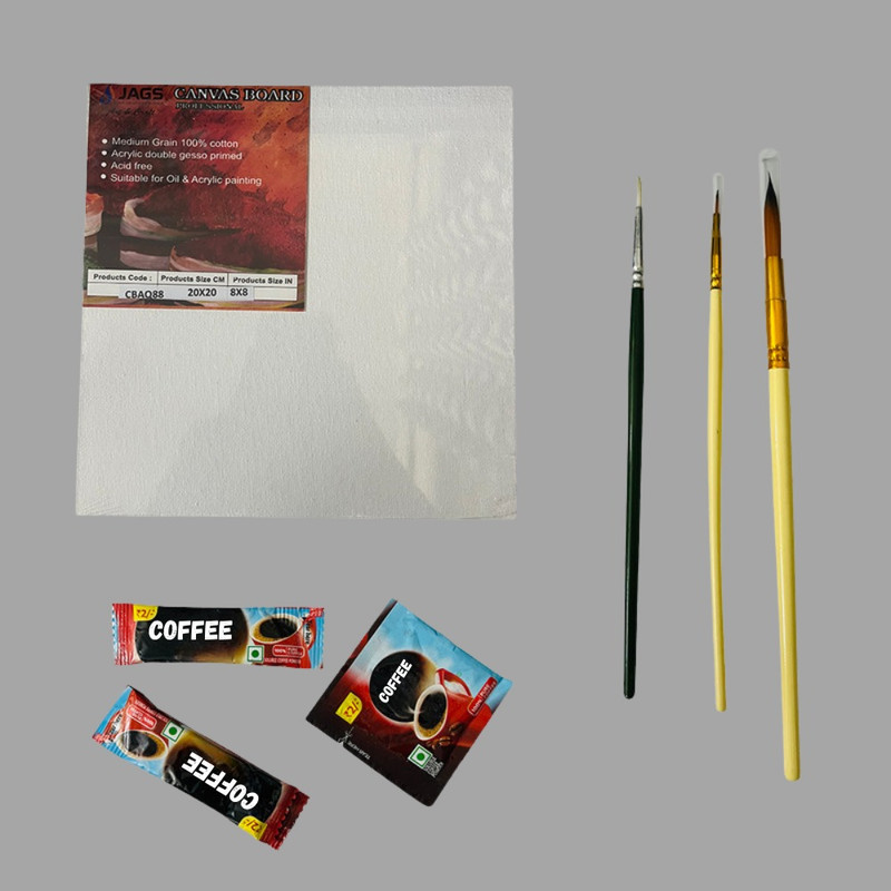 Coffee Painting on Canvas DIY Kit 