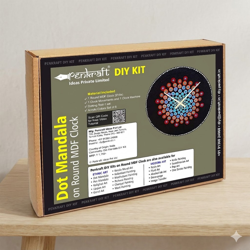 Dot Mandala on MDF Round Clock DIY Kit