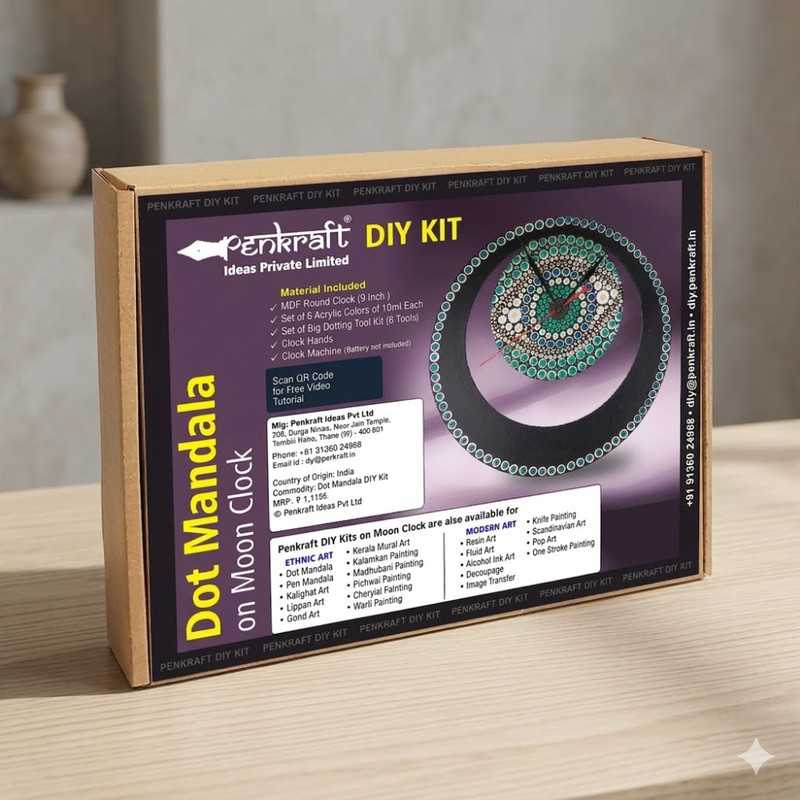 Dot Mandala on Moon Clock DIY Kit