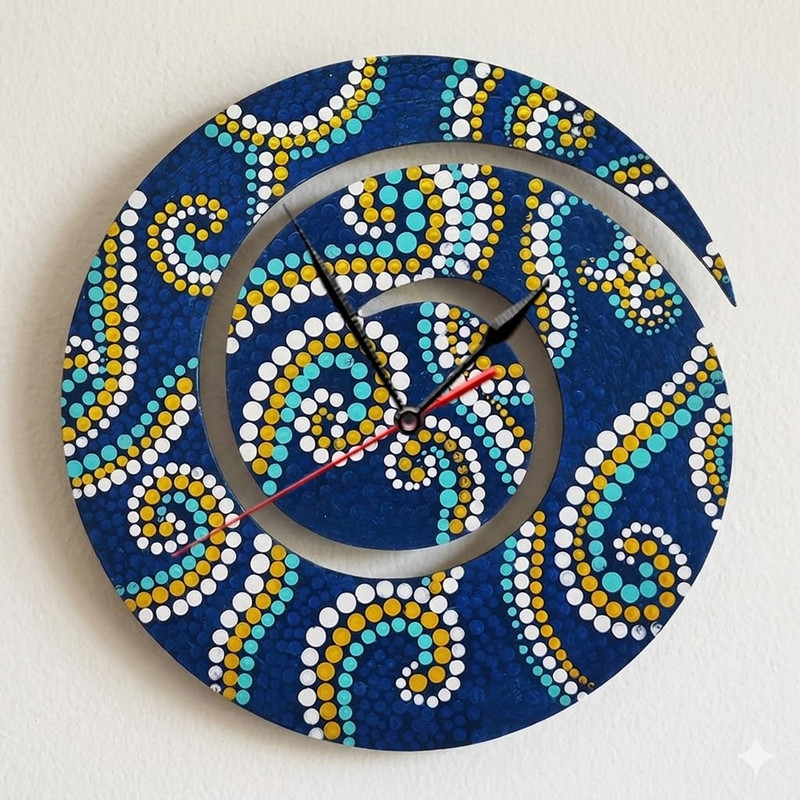 Dot Mandala on MDF Spiral Clock DIY Kit
