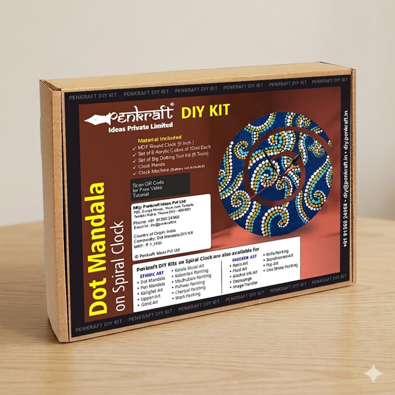 Dot Mandala on MDF Spiral Clock DIY Kit