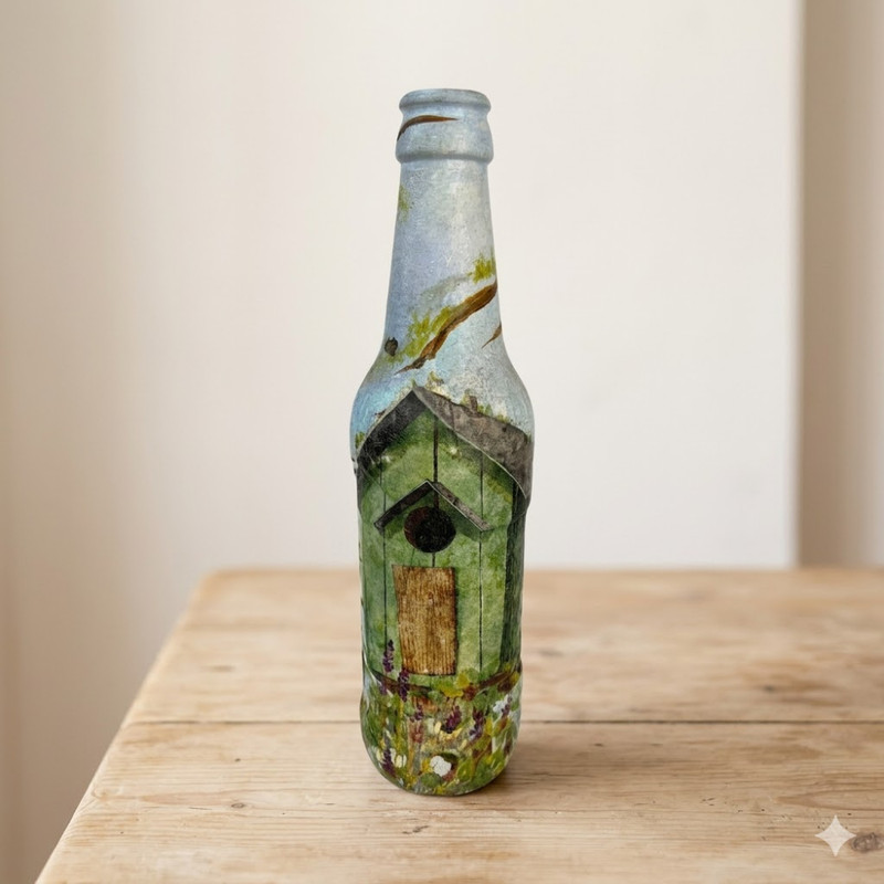 Decoupage Art On Bottle DIY Kit By Penkraft