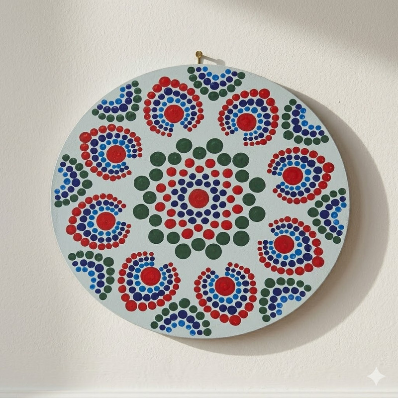 Penkraft Dot Mandala on Engraved Round MDF Board Hobbyist Level DIY Kit 