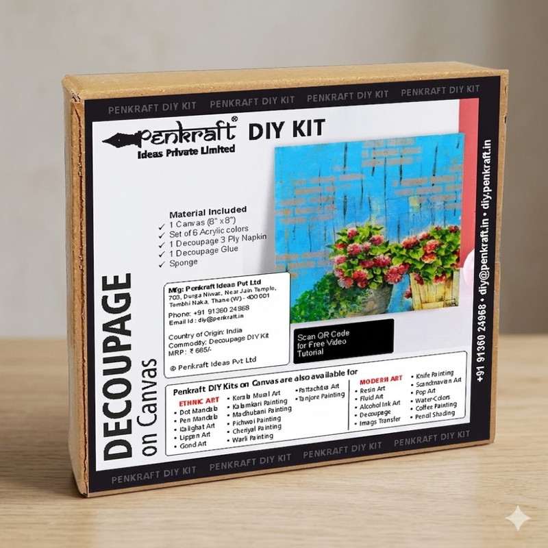 Decoupage Art on  Canvas DIY Kit 