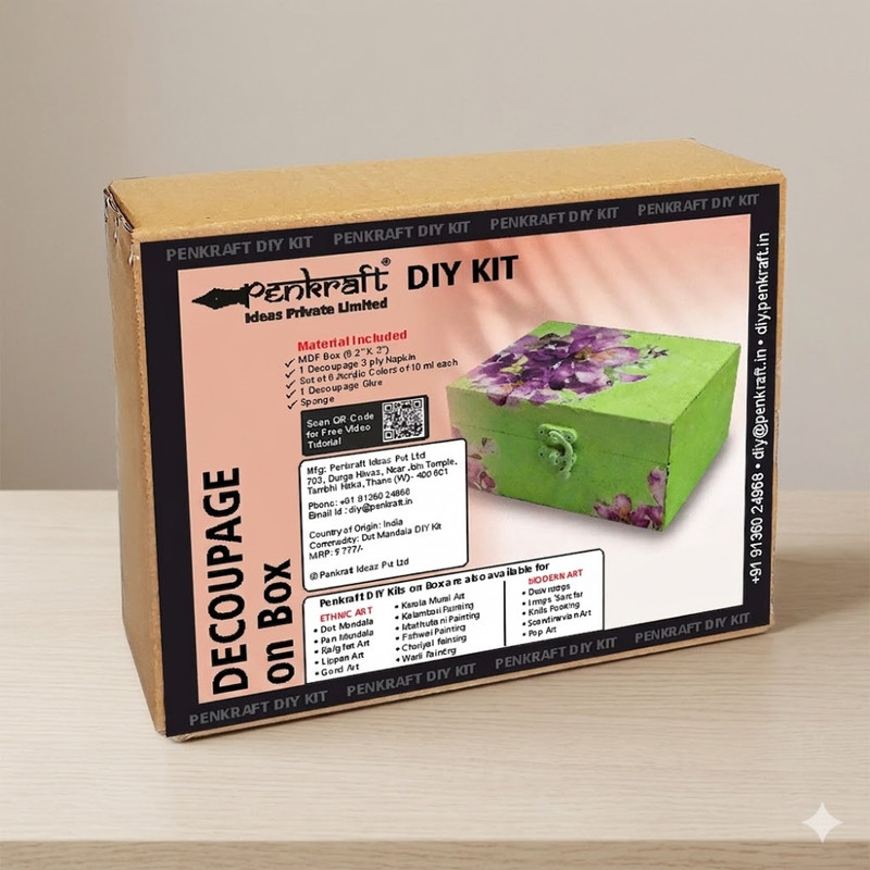 Decoupage art on MDF box DIY Kit