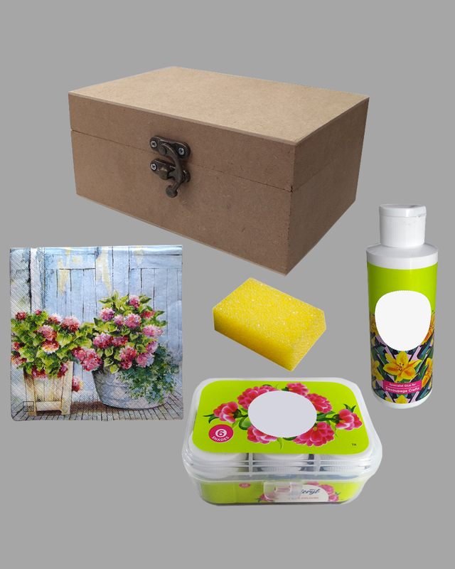 Decoupage art on MDF box DIY Kit