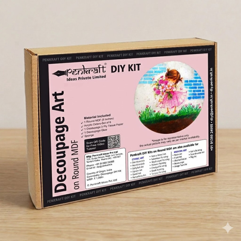Decoupage Art On Round MDF DIY Kit 