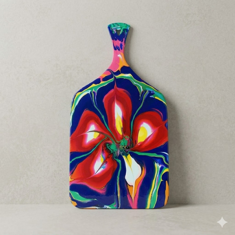 Fluid Art on MDF Chopping Board DIY Kit