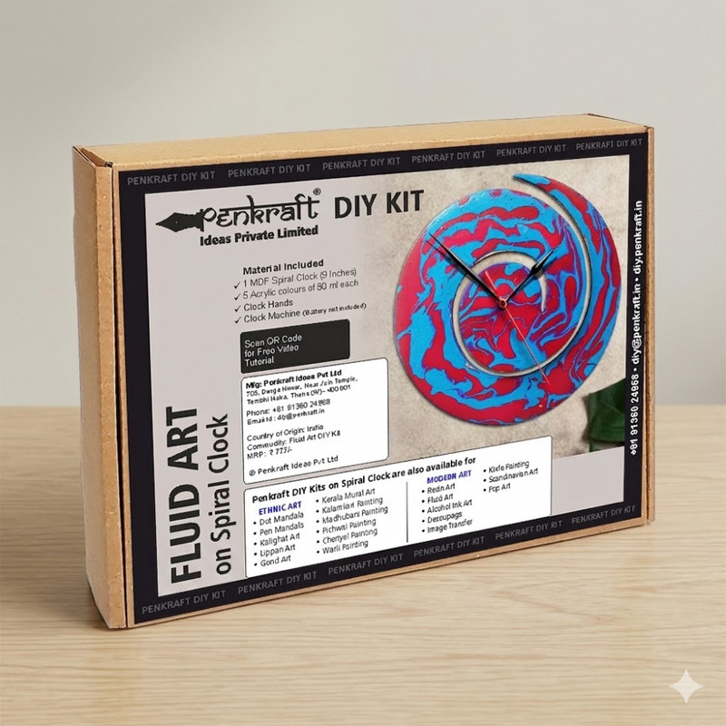 Fluid Art on Spiral Clock DIY Kit 