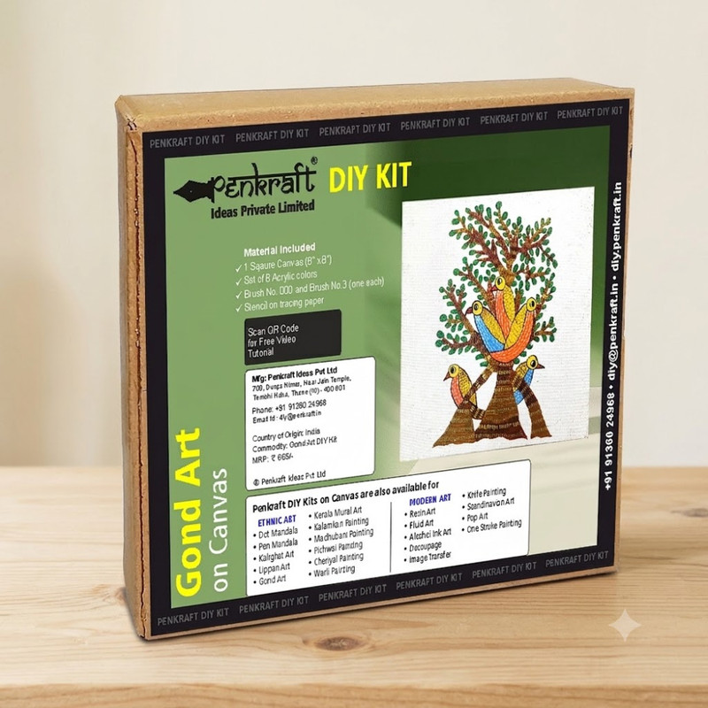 Gond art on Canvas DIY Kit