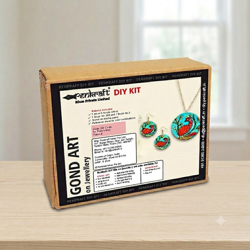 Gond art on MDF Jewellery DIY kit