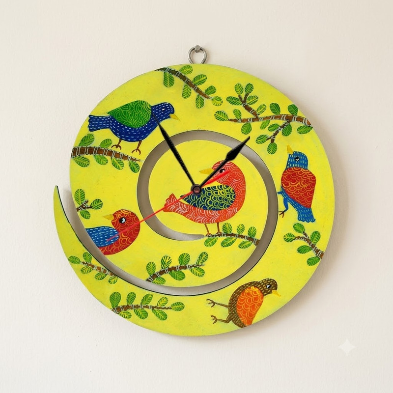 Gond art on Moon Clock DIY Kit