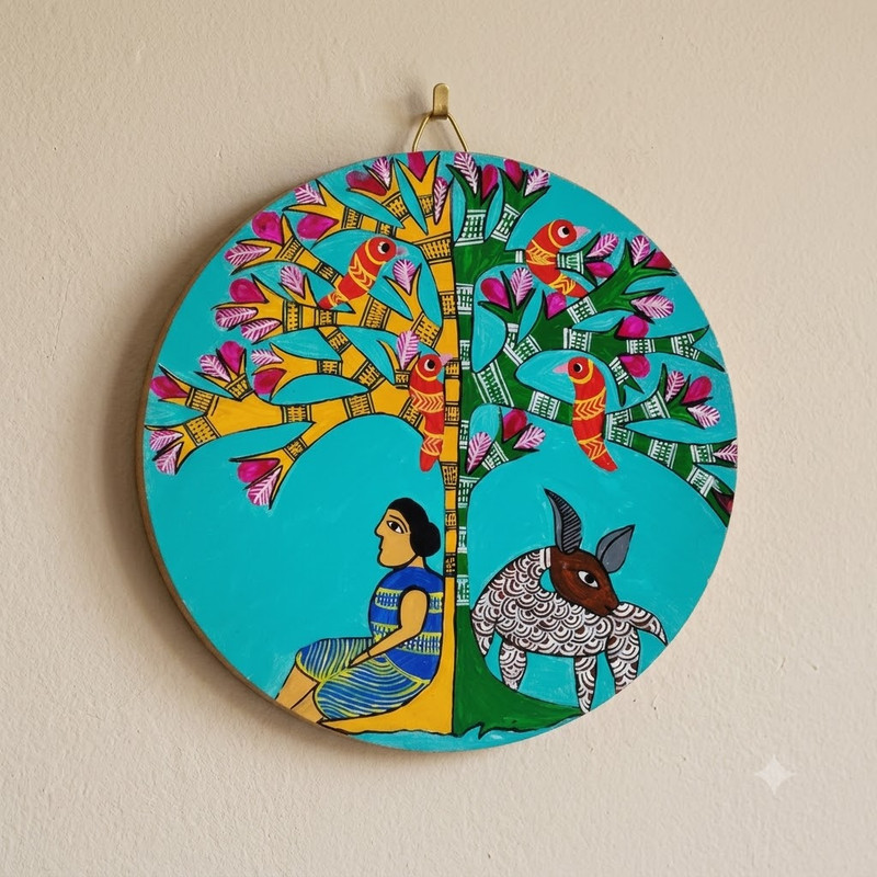 Gond Art on Round MDF DIY Kit 