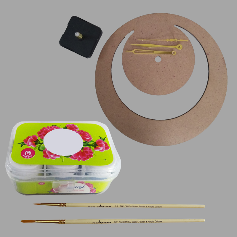 Gond art on MDF spiral clock DIY Kit