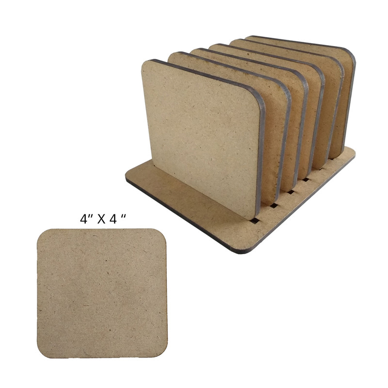 Kalamkari on Square Tea Coasters with Stand DIY Kit