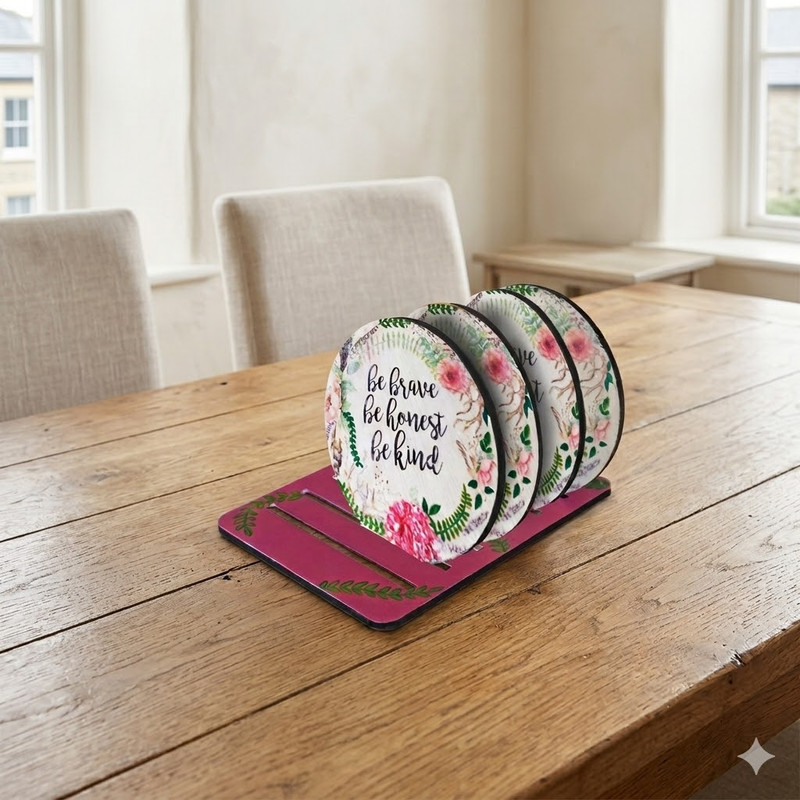 Image Transfer on Round Tea Coasters with Stand DIY Kit