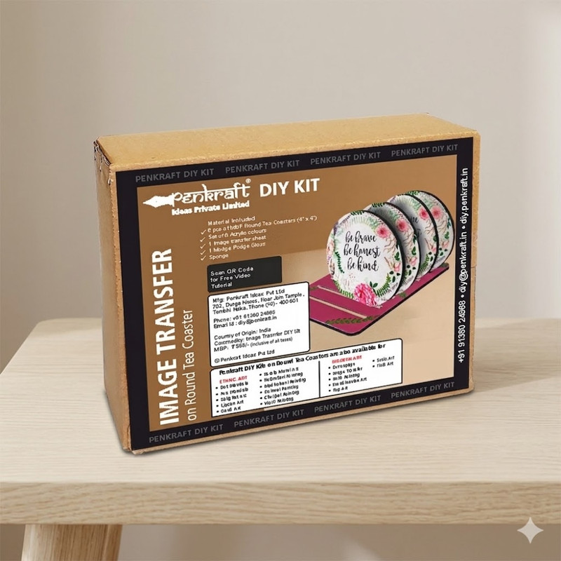 Image Transfer on Round Tea Coasters with Stand DIY Kit