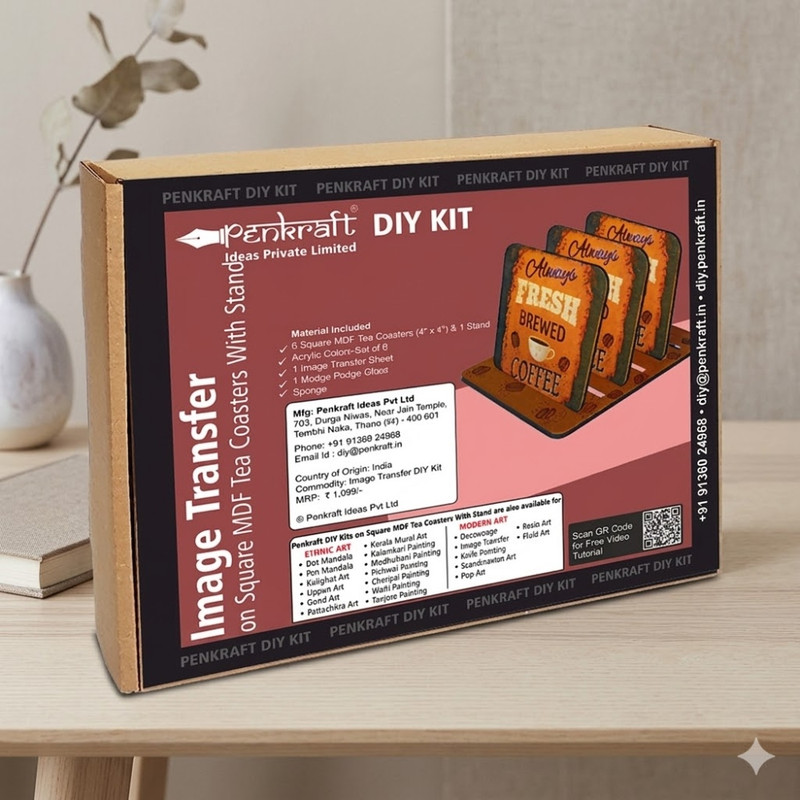 Image Transfer on Square Tea Coasters with Stand DIY Kit