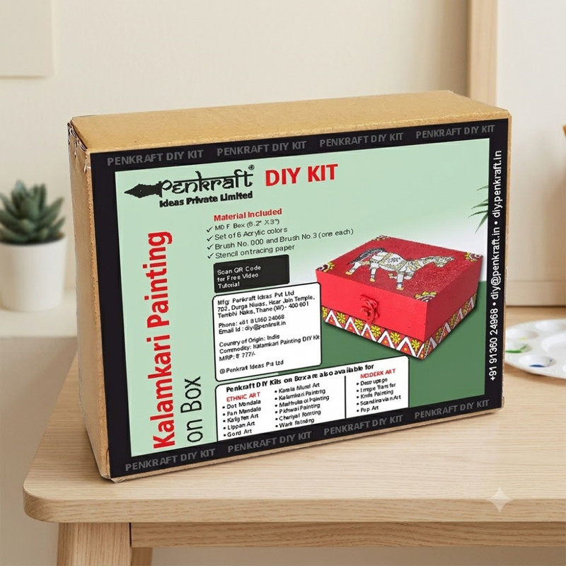Kalamkari on MDF Box DIY Kit