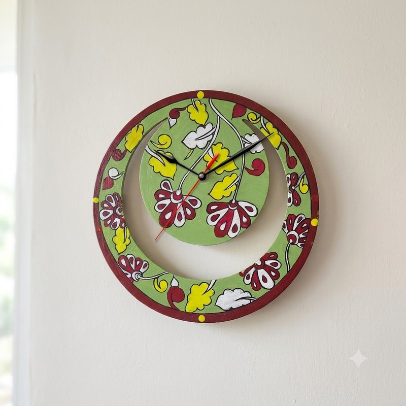 Kalamkari on Moon Clock DIY Kit